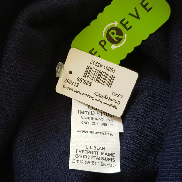 LL Bean Katahdin Beanie Graphic Hat with Pom NWT - Picture 4 of 5